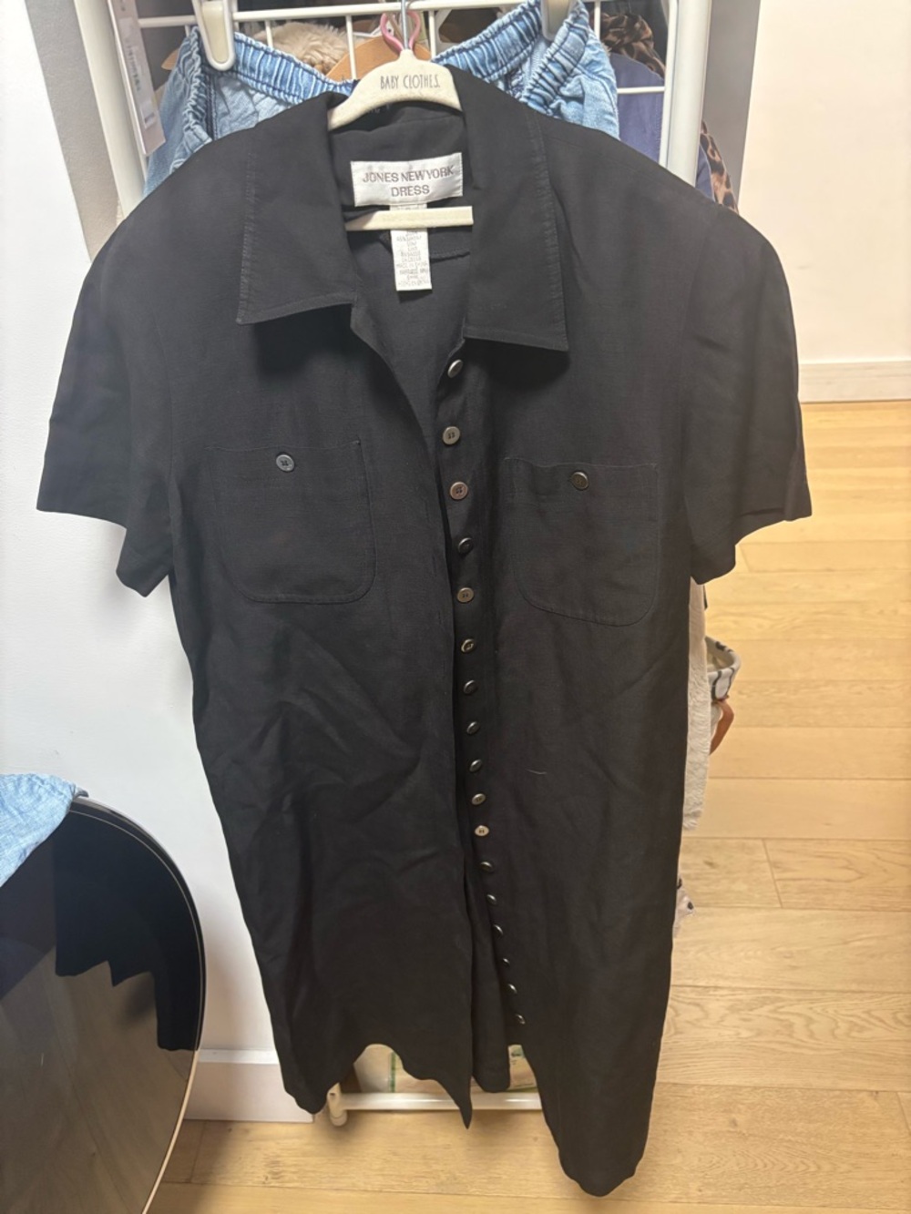 Vintage Jones New York Black Linen blend dress! Size 8/gorgeous!
